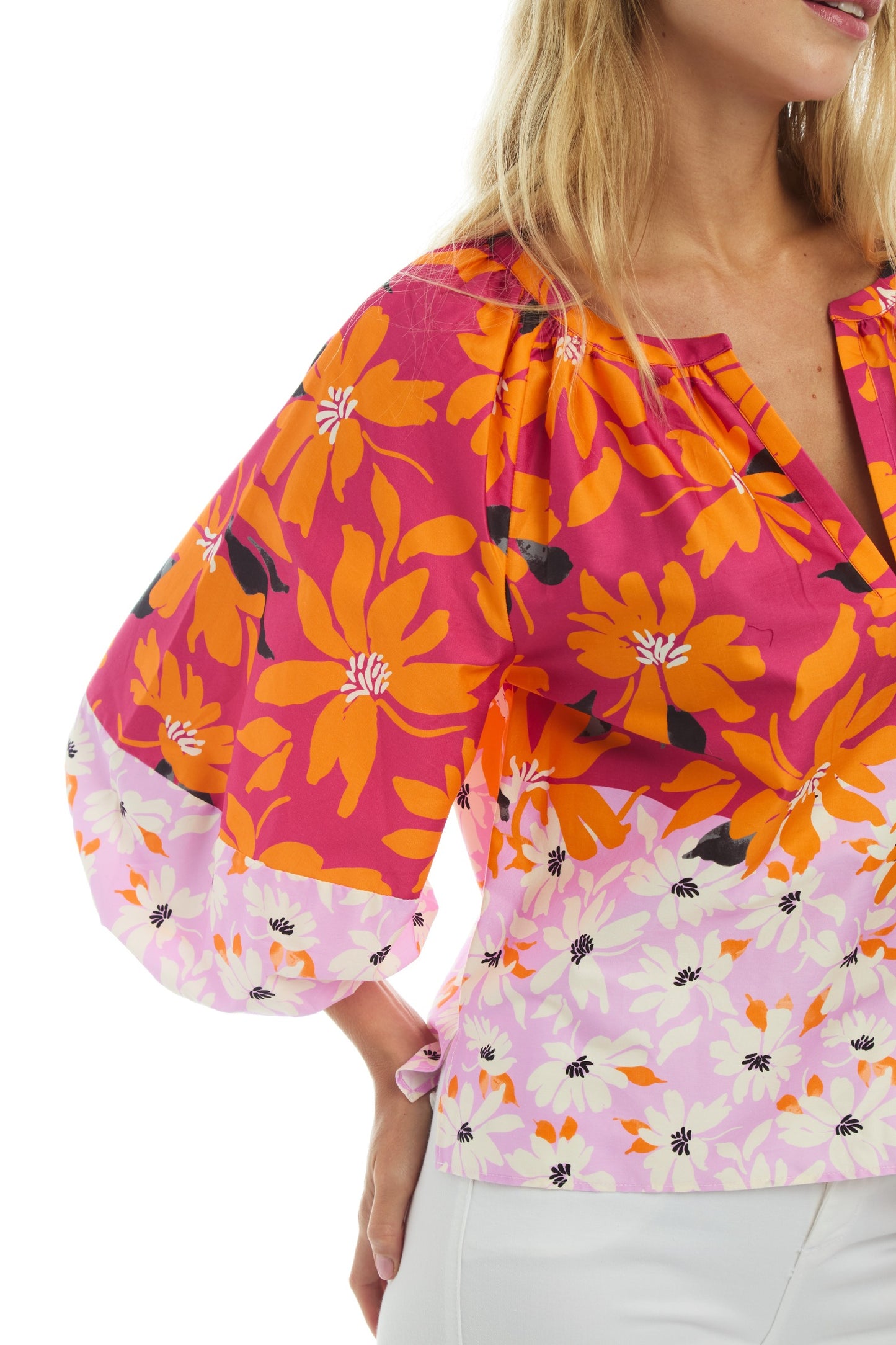 Como Blouse Contrast Print