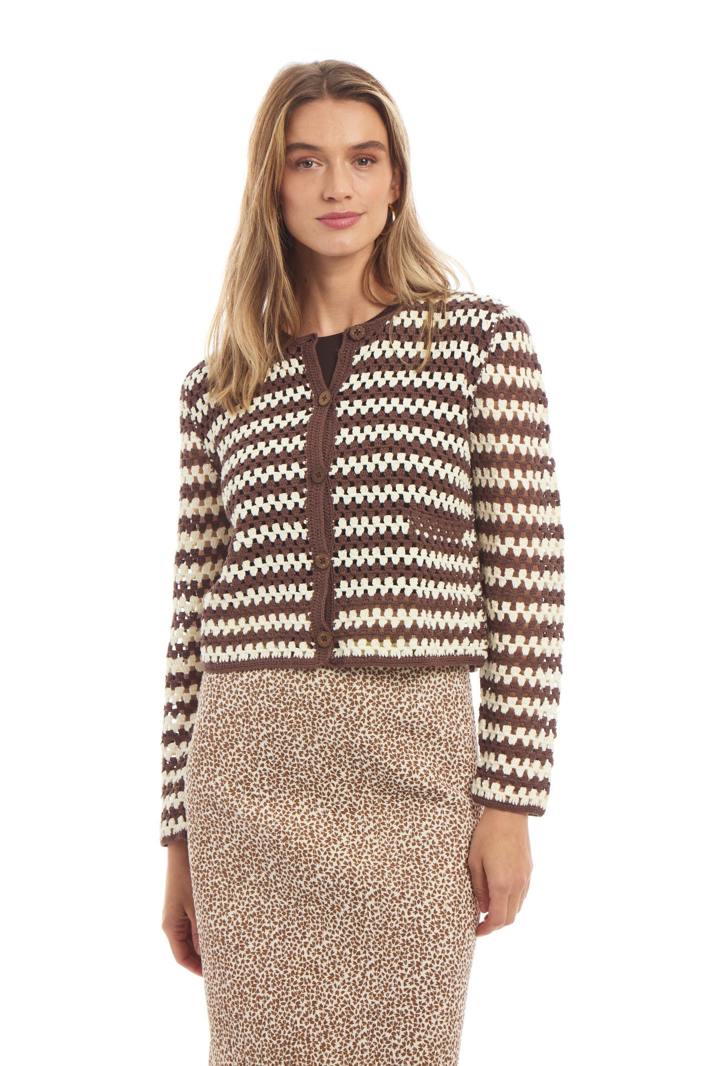 Hand Knit Crochet Cardigan