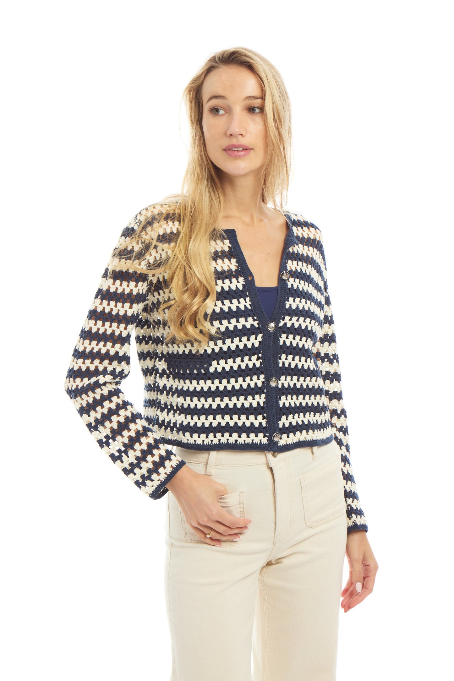 Hand Knit Crochet Cardigan