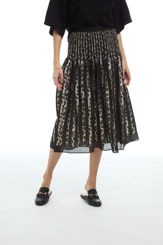 Panel Leopard Skirt