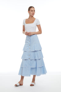 ST24-303 Calypso Stripe Skirt Long