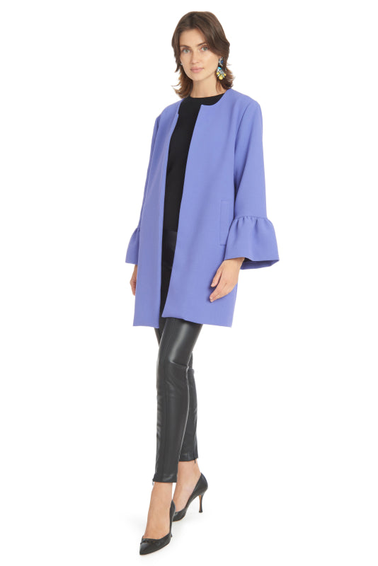 Alfani flared sleeve outlet collarless jacket